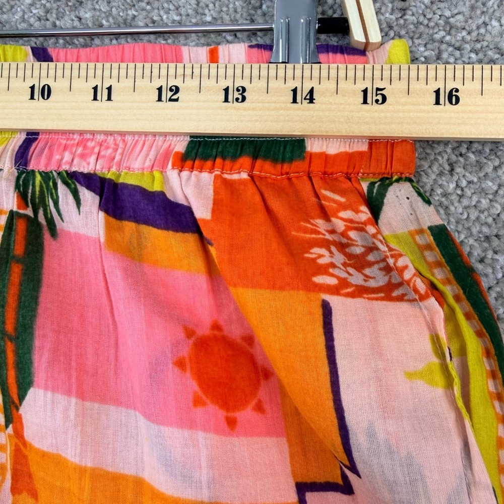 Haute Hippie Style Shorts Size L Multicolor Abstract Tropical Cotton Boho - Picture 3 of 8